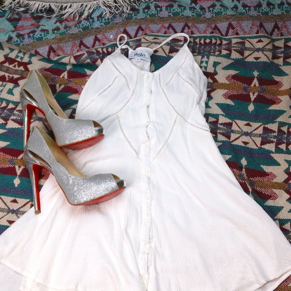 LuLu's ivory easy honey boho button front dress - Picture 2 of 8